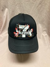 New 7-ELEVEN Limited Holiday Edition Christmas Trucker Mesh Ball Cap Hat Black - £11.61 GBP