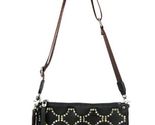 Montana West Crossbody Clutch Brown Coffee Genuine Leather Crystals &amp; Studs - $26.99