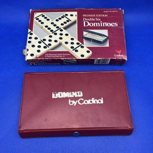 Cardinal Premier Edition Double Six Jumbo Dominoes 28 Pieces Vintage 1993 - £11.17 GBP