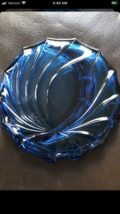 Gorgeous Blue Glass Heavy Ashtray - Man Cave - She Shed - You Decide 8 i... - $34.00