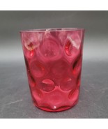 Vintage c.1960 L.G. Wright Cranberry Red Inverted Thumbprint Juice Glass... - $16.16 CAD