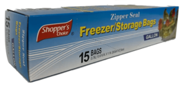 Shopper&#39;s Choice Zipper Seal Gallon Bag 15ct - £10.97 GBP