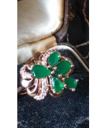 Vintage 1990-s 14 Ct Rolled Gold Emerald Ring Size UK Q.5 US 8 1/4 - Hal... - €67,81 EUR