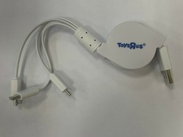 RARE Toys R Us Retractable USB Charging Cable with 2 Micro USB and 1 USB C Plugs - £11.78 GBP