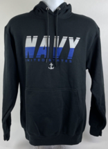 U.S. Navy Hoodie Hooded Navy Blue Sweatshirt Tread Water Hold Fast - Mens Medium - $49.49