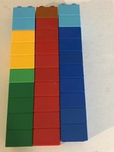 Lego Duplo 2x2 Lot Of 30 Pieces Parts Red Blue Green Yellow - $12.86