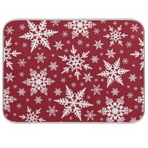 Christmas White Snowflake Dish Drying Mat 16X18 Inch Absorbent Reversibl... - $27.99