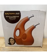 Rachael Ray EVOO &amp; Vinegar 2pc. Bottle Set White 24 &amp; 13oz Orange New In... - £16.17 GBP