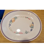 Corelle Impressions Abundance 12&quot; Serving Platter Blue Pink Roses Flowers - £8.22 GBP