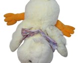 Cuddle Wit Large plush yellow Duck Purple Easter Egg bow lying down - $39.59