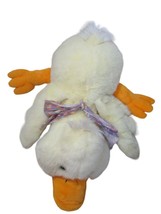 Cuddle Wit Large plush yellow Duck Purple Easter Egg bow lying down - $39.59