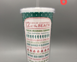 Lot of 6 Acrylic Tumbler Cup Straw 12 Days of Christmas at Beach Party F... - $19.80
