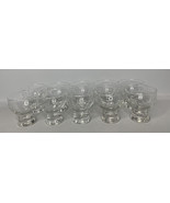 Vintage Clear Glass Set of 10 Etched Floral Cordial Liqueur Glasses Bar ... - $49.49