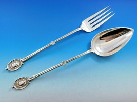Medallion by Wendt Sterling Silver Salad Serving Set Long 2 Pieces 12" Antique - £1,994.55 GBP