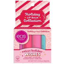 eos Holiday Hydrating Natural Lip Balm, Multi-Flavor, 4 Pack.. - £25.31 GBP