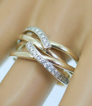 Engagement BandRing 1.5Ct Round Cut Cubic Zirconic Yellow Gold Plated 925 Silver - £89.91 GBP