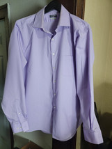 Van Heussen mens dress shirt 16.5 34/35 Violet  E31 - £19.68 GBP