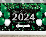 Graduation Party Decorations, 6X3.6Ft Black &amp; Green Class of 2024 Gradua... - £20.01 GBP