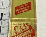 Vintage Matchbook Cover Glades Restaurant Cocktails  Clewiston, FL gmg  ... - £9.89 GBP