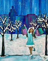 NEW - Shop Til You Drop Painting Kit - Paint Your Own - Hand-Drawn - Can... - $38.00