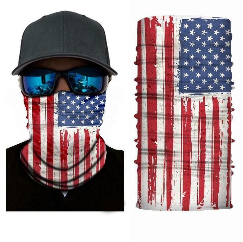 2 AMERICAN FLAG MULTI FUNCTION SEAMLESS DANA WRAP #33 biker ski face wra... - $12.34