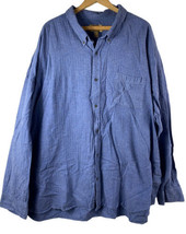 Foundry Super Soft Shirt 4XL Button Down Mens Blue Flannel Long Sleeve Cotton - £35.69 GBP