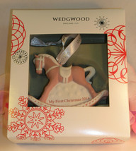 New Wedgwood Pink Jaspeware Baby 1ST First Christmas Rocking Horse Ornament 2016 - £26.49 GBP