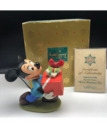 WALT DISNEY WDCC FIGURINE Plutos Christmas tree Mickey Mouse present gif... - £66.19 GBP