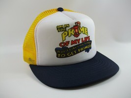 Prime Of My Life Hat Blue Yellow White Vintage Snapback Trucker Cap - £19.57 GBP