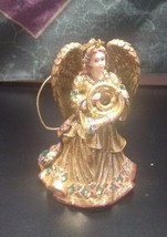 San Francisco Music Company Golden Opulence Angel with horn ornament - £6.19 GBP