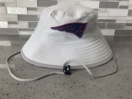 New England Patriots New Era Bucket Hat Gray with Blue Logo Medium-Large - £15.27 GBP