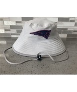 New England Patriots New Era Bucket Hat Gray with Blue Logo Medium-Large - £15.02 GBP