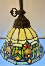 Quoizel Lamp Stained Glass Hand Crafted and Stamped Tiffany Style Pendan... - £100.94 GBP
