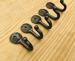 5 COAT HOOKS IRON VINTAGE ANTIQUE LOOK HAT HOOK RESTORATION SMALL FORGED... - $13.99