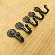 5 COAT HOOKS IRON VINTAGE ANTIQUE LOOK HAT HOOK RESTORATION SMALL FORGED... - £11.18 GBP