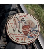 Vintage 1960 Sealtest Candied Apple Flavor Ice Cream Porcelain Gas &amp; Oil... - £97.73 GBP