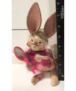 AnnaleeBunny Rabbit With Pink Scarf And Mirror  1971 Felt Plush Posable ... - $280.52 MXN
