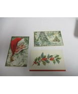 3 Vintage Merry Christmas Santa Tree Holly Berry cards new unused - $375.01 MXN