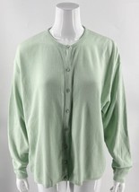Classic Blues Cardigan Sweater Size XL Mint Green Solid Button Up Womens... - £31.65 GBP
