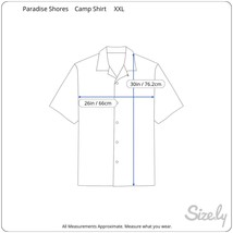 Paradise Shores Men Hawaiian camp shirt XXL pit to pit 26 aloha luau tropical - £15.52 GBP