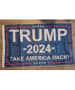 DONALD TRUMP Signed AUTOGRAPHED AUTO MAGA Flag 3&#39;X5&#39; Take America Back COA - $419.35 CAD