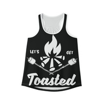 Personalized Women&#39;s Racerback Tank Top: Let&#39;s Get Toasted Campfire Design - £26.34 GBP+