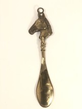 Antique Vintage Solid Brass Horse Head Shoehorn 9.5&quot; Long Made in England UK - £23.37 GBP