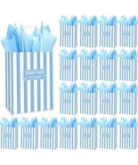 45 Set Baby Shower Gifts Bag with Tissue Papers Stripe Baby Shower Favor... - £11.10 GBP