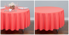 70&quot; Round Polyester Tablecloth for Wedding Event Banquet Party - Coral - P01 - £25.05 GBP