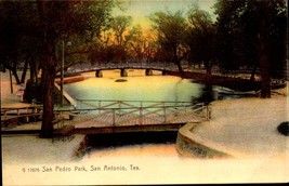 Texas, TX, San Antonio, San Pedro Park Lake &amp; Bridge, PRE-1908 UDB Postcard bk67 - £3.87 GBP