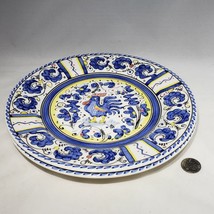 Set of 2 Sur La Table Blue Rooster Dinner Plates 10.5&quot; Made in Portugal EUC - £32.08 GBP