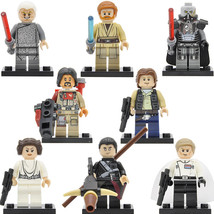 8pcs/set Star Wars Minifigures Toys Darth Malgus Palpatine Han Solo Leia Obi-Wan - £13.43 GBP