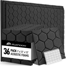 Acoustic Foam 36-Piece Soundproof Foam Panels For Walls: 1&quot; X 12&quot; X 12&quot; ... - $55.87 CAD