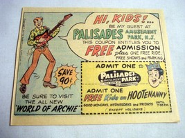 1971 Color Ad Archie Palisades Amusement Park Coupon Archie Comics - £6.01 GBP